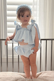 STYLE SET:  One Day Top and Made them Cry Shortie Shorts - Sky Blue