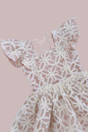 See You Flutter Dress - Ivory Rose Floral Ribbons