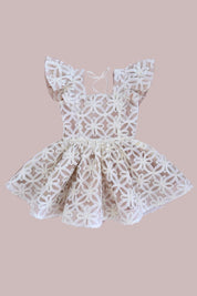 See You Flutter Dress - Ivory Rose Floral Ribbons