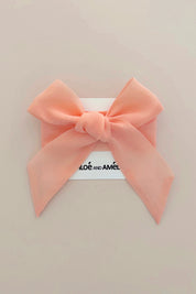 3 N 1 Bow Headband, Waist Sash & Neck Scarf - Powder Peach