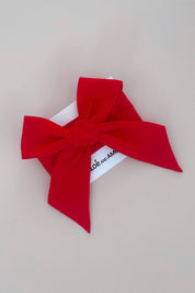 3 N 1 Bow Headband, Waist Sash & Neck Scarf - Scarlet Organza