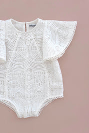 Flowers of Wonder Playsuit - Snow White Archways Lace