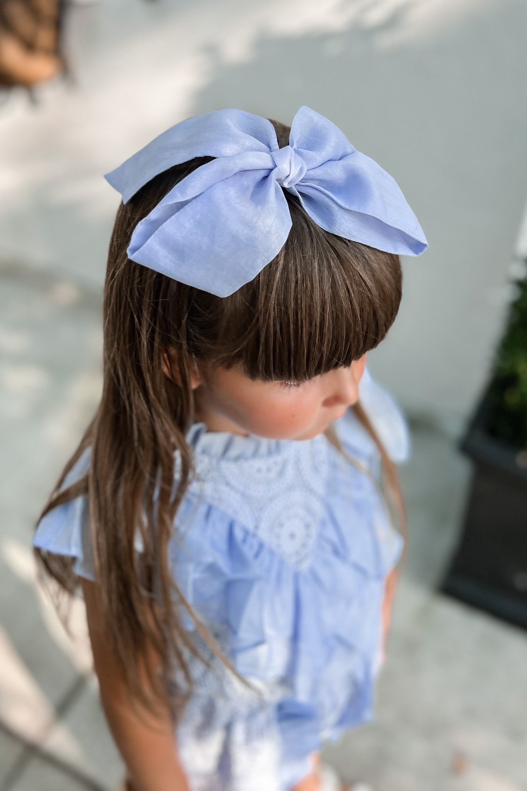 3 N 1 Bow Headband, Waist Sash & Neck Scarf - Powder Blue