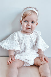 Flowers of Wonder Playsuit - Snow White Archways Lace