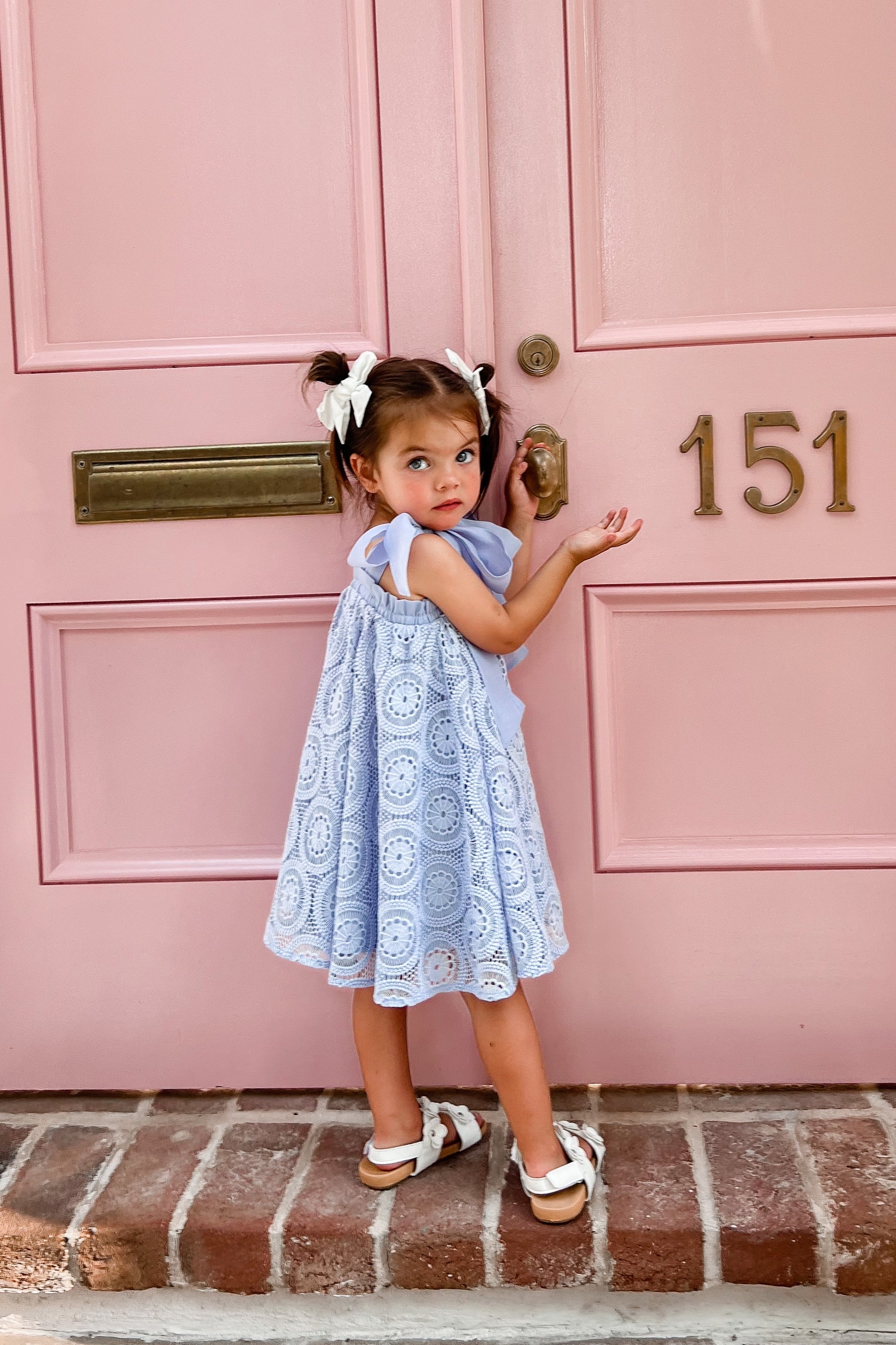 In The Meadows Dress - Powder Blue Doily Lace