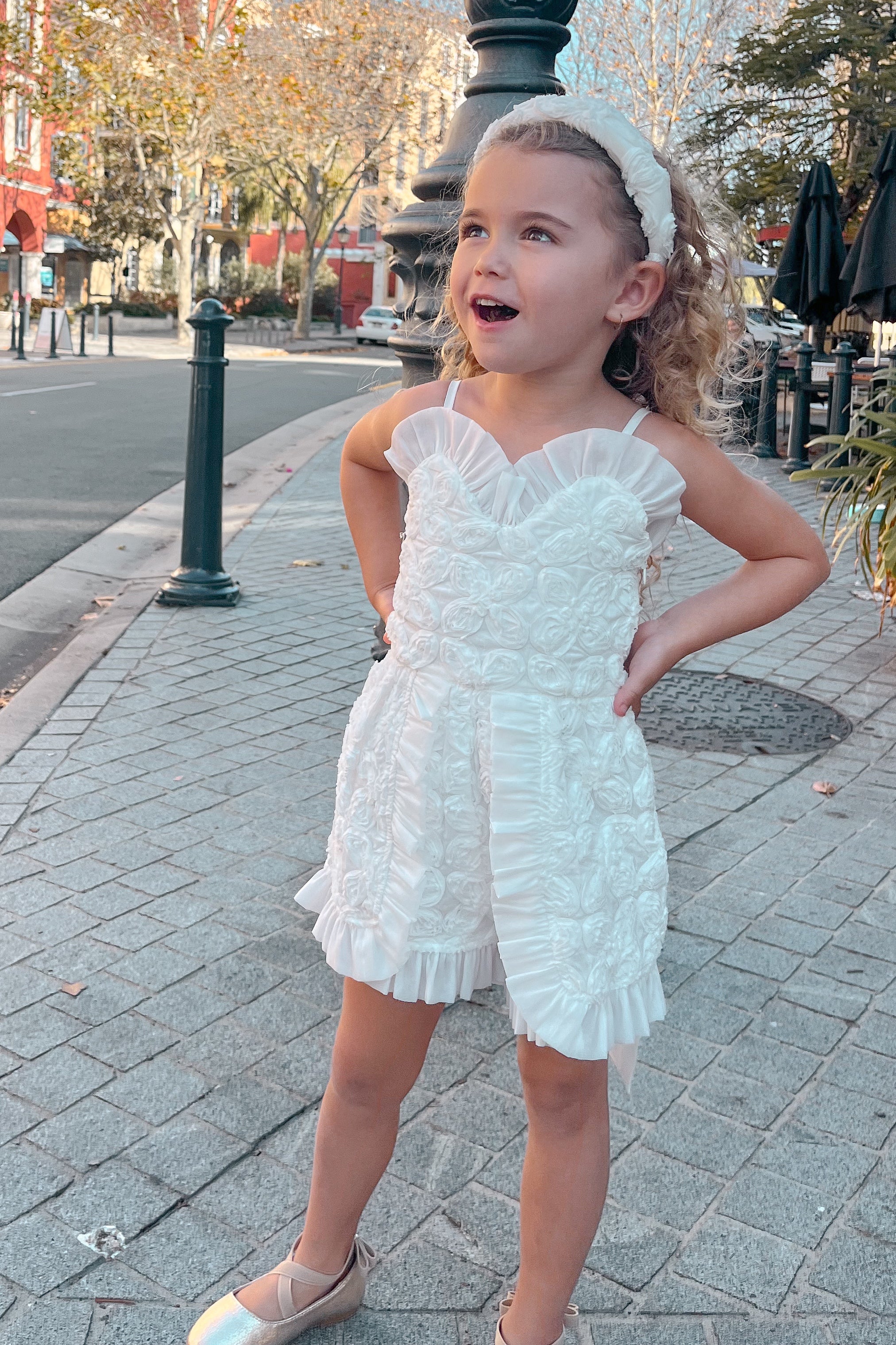 Fireflies Playsuit - Snow White Peony Voile