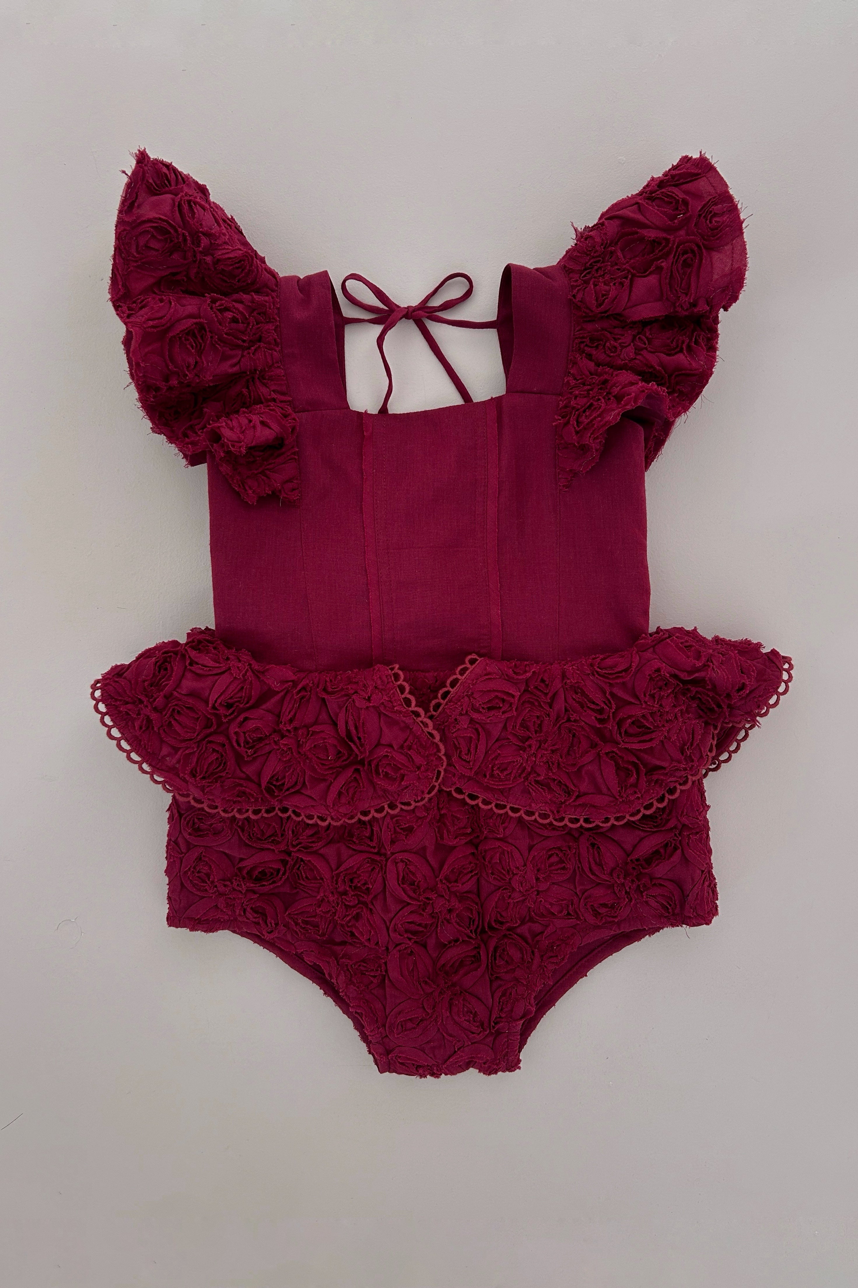 Flutter on By Playsuit - Cherry Bloom Peony Voile