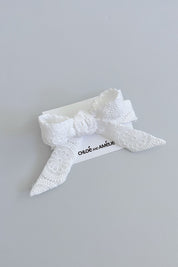 3 N 1 Bow Headband, Waist Sash & Neck Scarf - Doily Lace - Chloé and Amélie