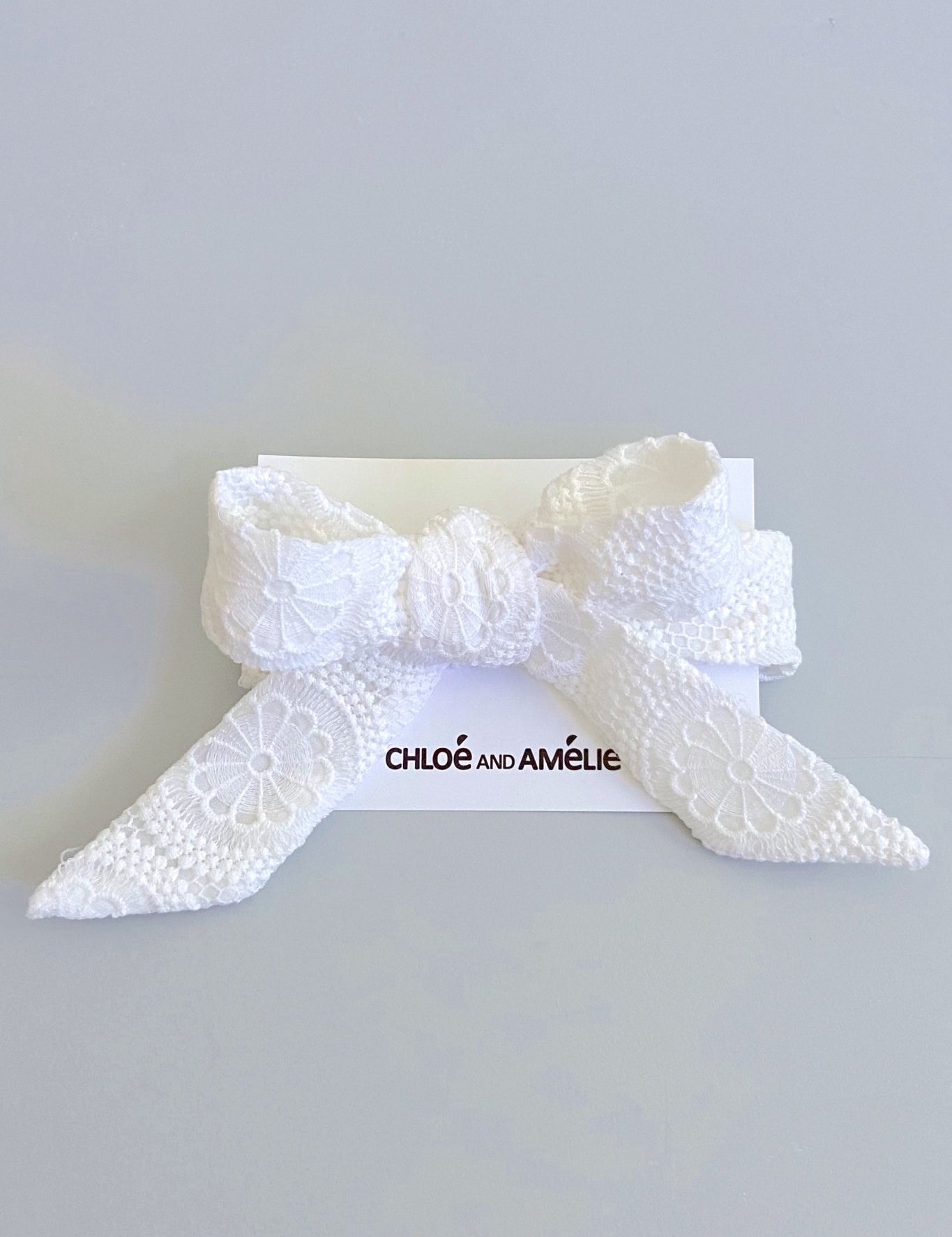 3 N 1 Bow Headband, Waist Sash & Neck Scarf - Doily Lace - Chloé and Amélie