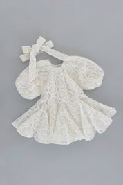 3 N 1 Bow Headband, Waist Sash & Neck Scarf - Doily Lace - Chloé and Amélie