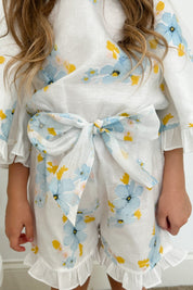 3 N 1 Bow Headband, Waist Sash & Neck Scarf - Forget Me Not Organza - Chloé and Amélie