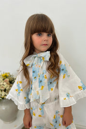 3 N 1 Bow Headband, Waist Sash & Neck Scarf - Forget Me Not Organza - Chloé and Amélie