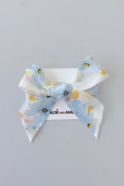 3 N 1 Bow Headband, Waist Sash & Neck Scarf - Forget Me Not Organza - Chloé and Amélie